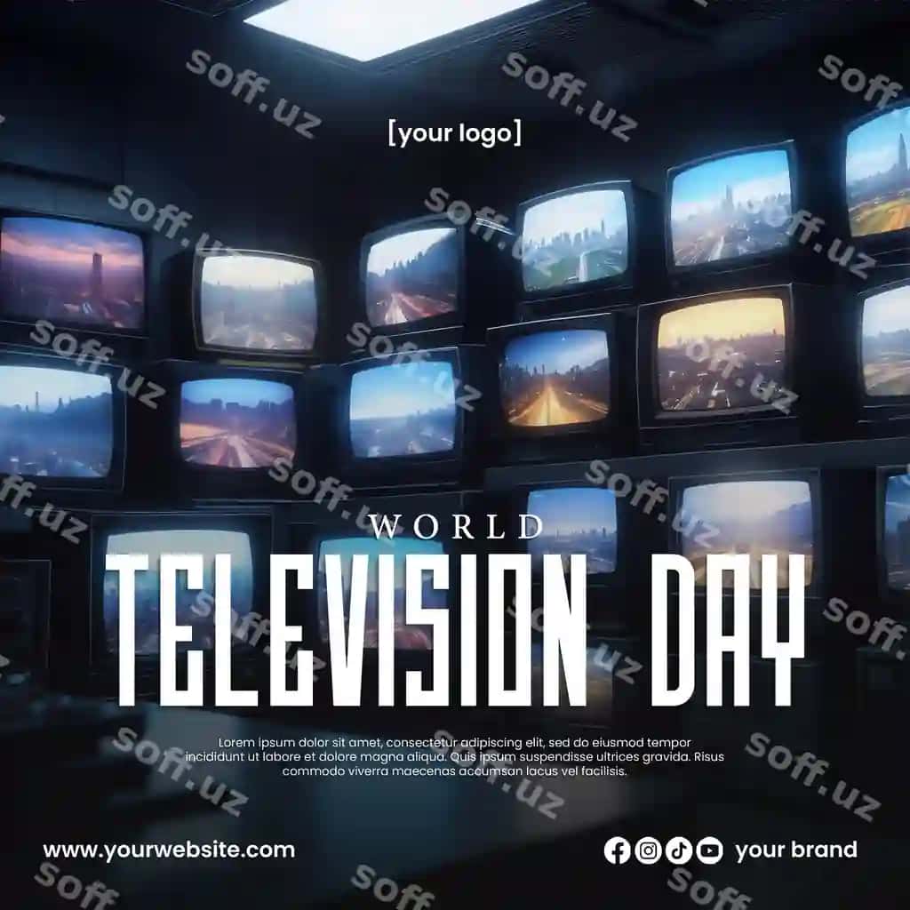 Psd jahon televideniye kuni ijtimoiy media instagram shablon post | Psd world television day social media instagram template post