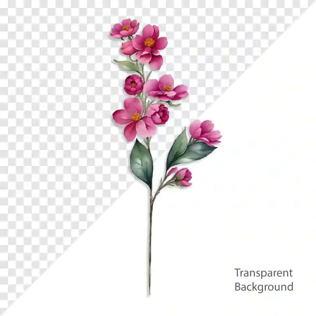 Psd gul rasmlari shaffof fon | Psd flower illustration transparent background