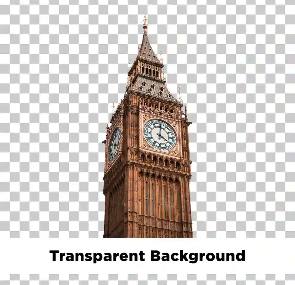 Shaffof fonli Big Ben soat minorasi | Big ben clock tower with transparent background