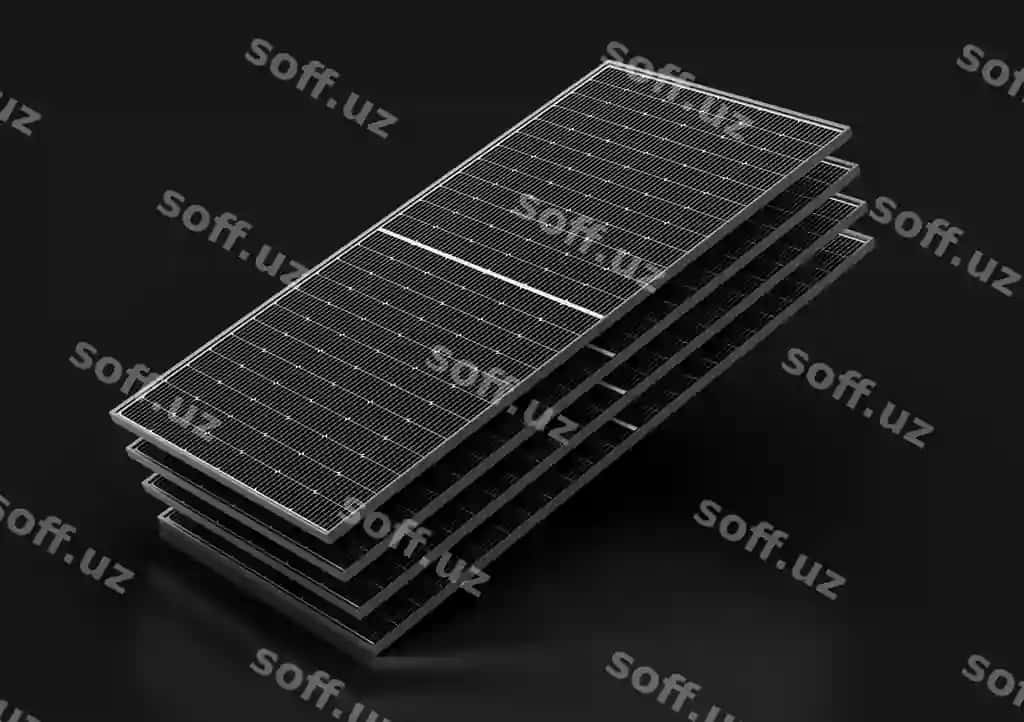 Uch o'lchovli to'rt fotovoltaik quyosh paneli isolatsiyalangan qora fonda uch o'lchovli illustratsiya | 3d four photovoltaic solar panels isolated black background 3d illustration