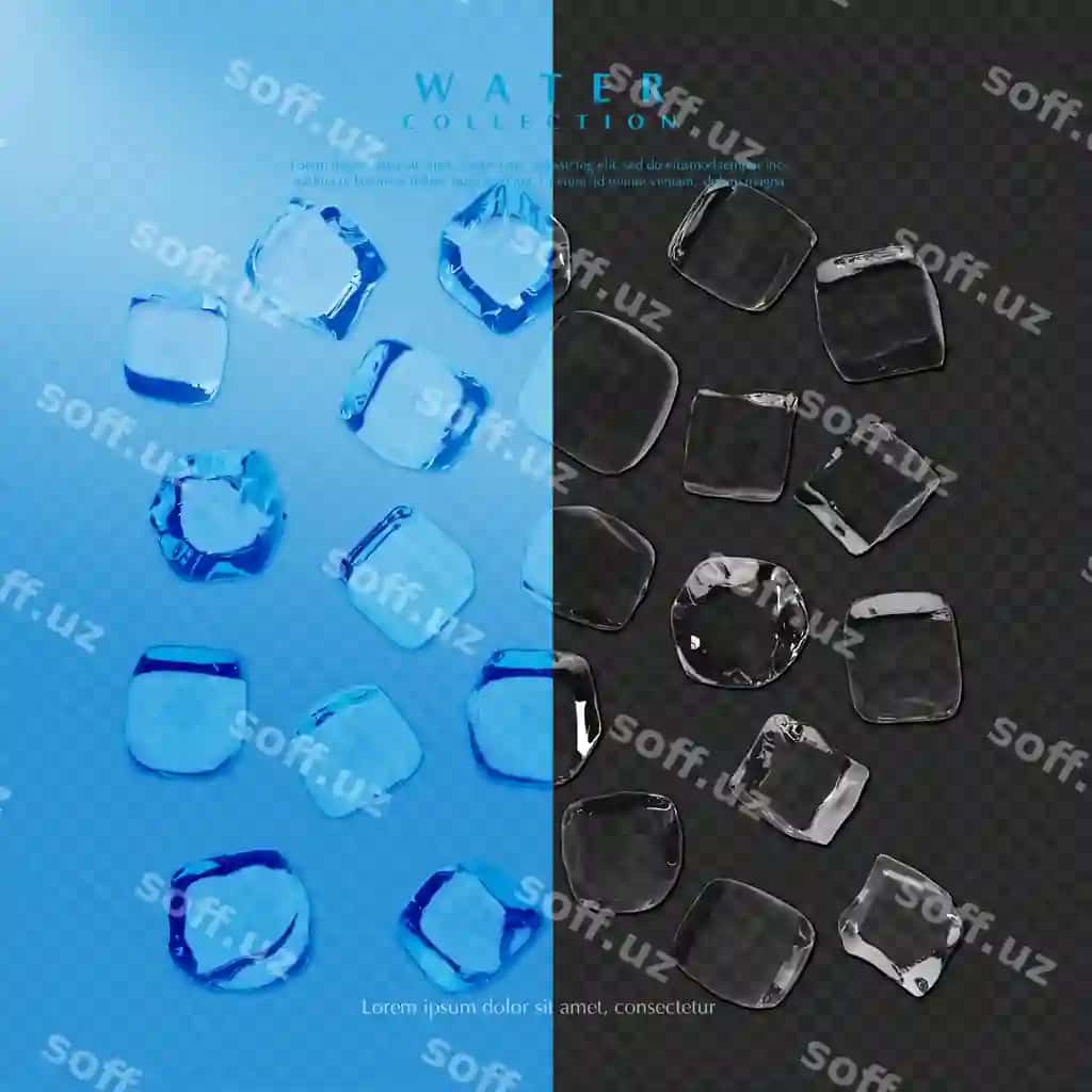 Buz 3d render ko'k toza sof buz | Ice 3d render blue clean pure ice 2