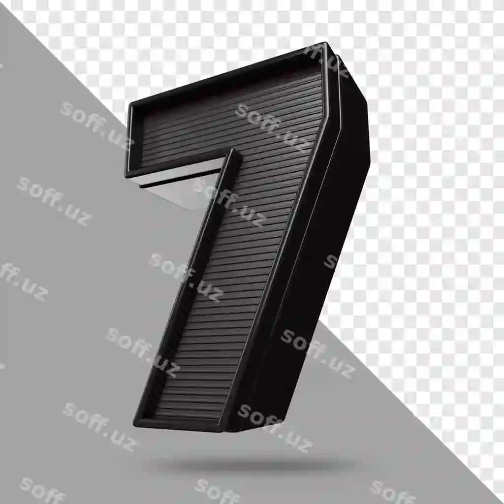 Qora fon bilan 7 raqami | Number 7 with black background