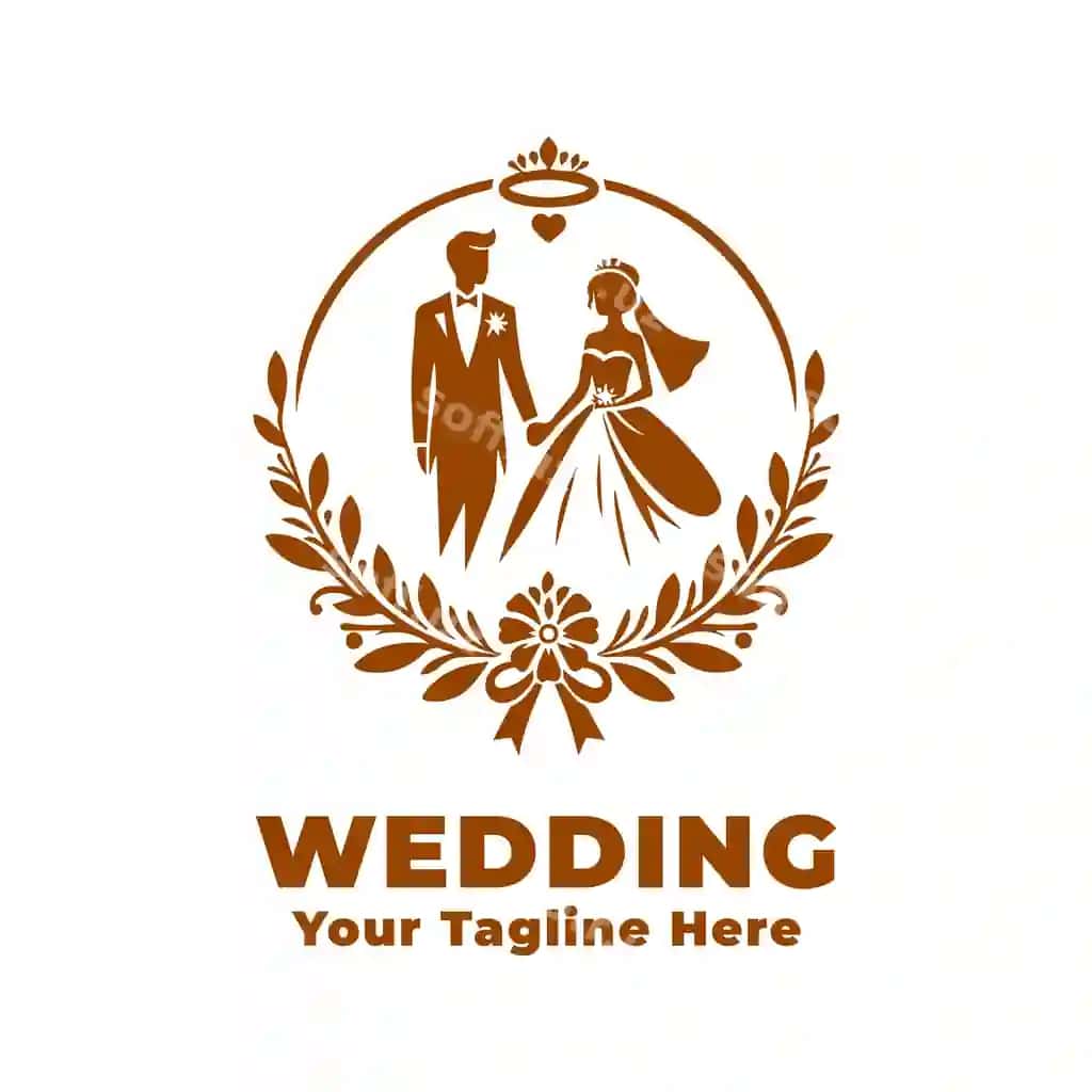 Oddiy logo nikoh dizayn vektor | Simple logo wedding design vector