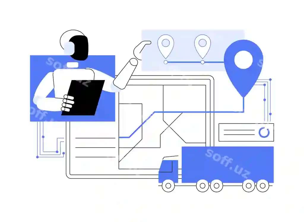AI‑driven marshrut optimizatsiyasi abstrakt tushuncha vektor illustratsiyasi | Aipowered route optimization abstract concept vector illustration