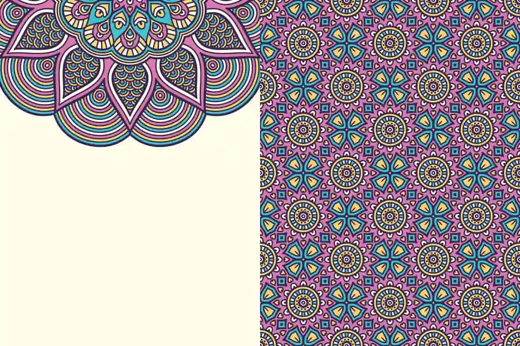 Choksiz naqsh vintage dekorativ elementlar qo'lda chizilgan fon | Seamless pattern vintage decorative elements hand drawn background