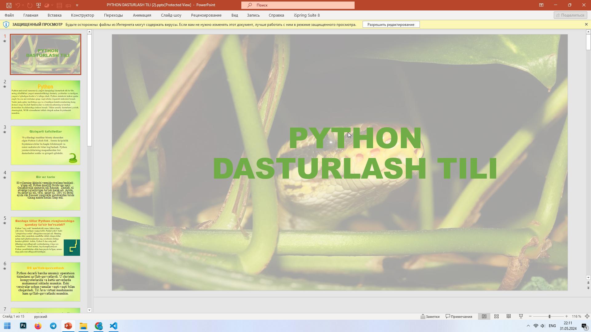 PYTHON DASTURLASH TILI