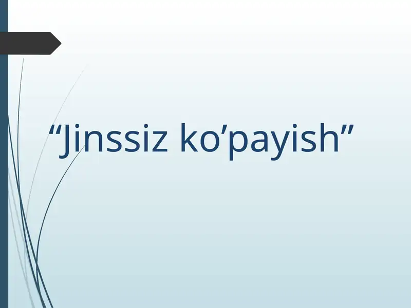 Jinssiz ko’payish