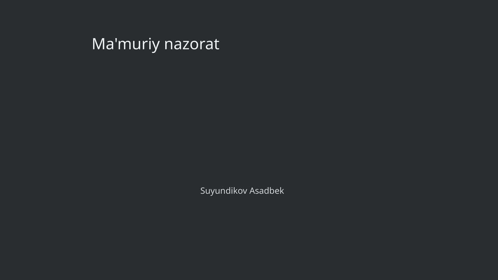 Ma'muriy nazorat
