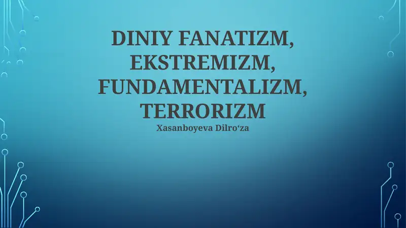 Dinij Ekstremizmning Mohiyati