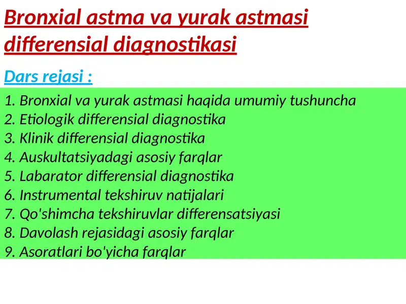 Bronxial astma diagnostikasi