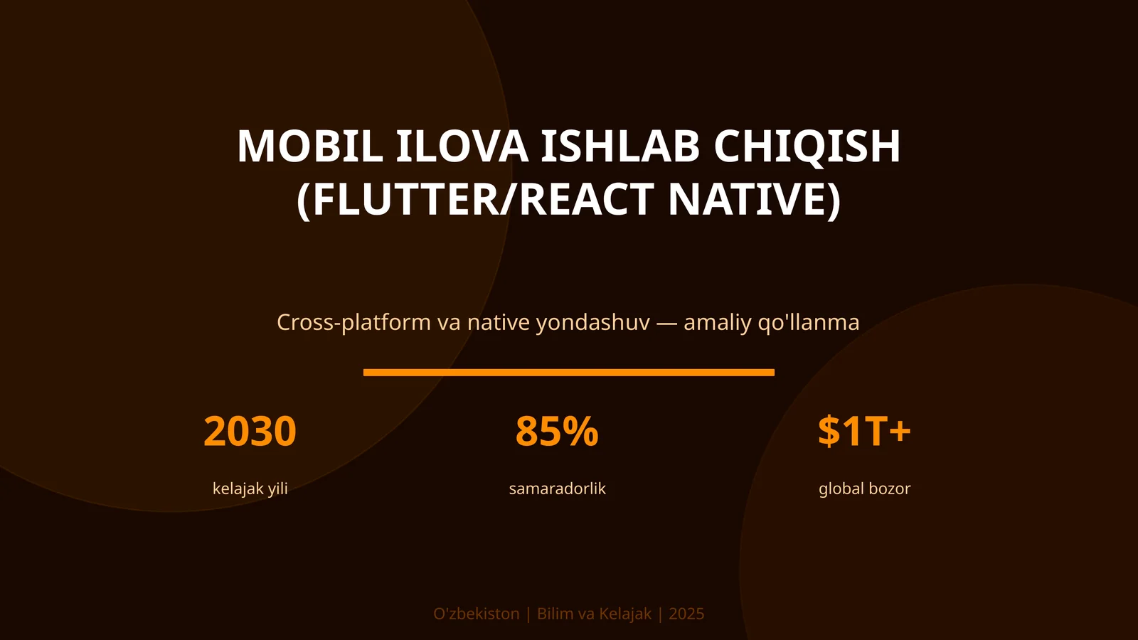 MOBIL ILOVA ISHLAB CHIQISH (FLUTTER/REACT NATIVE)
