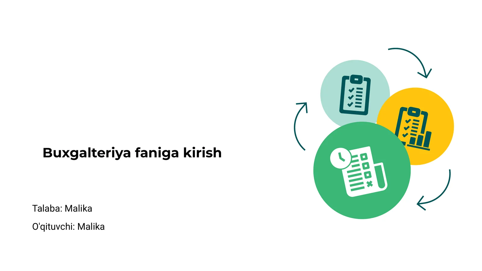 Buxgalteriya faniga kirish