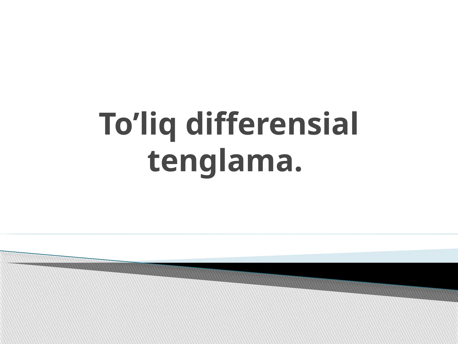 To’liq differensial tenglama