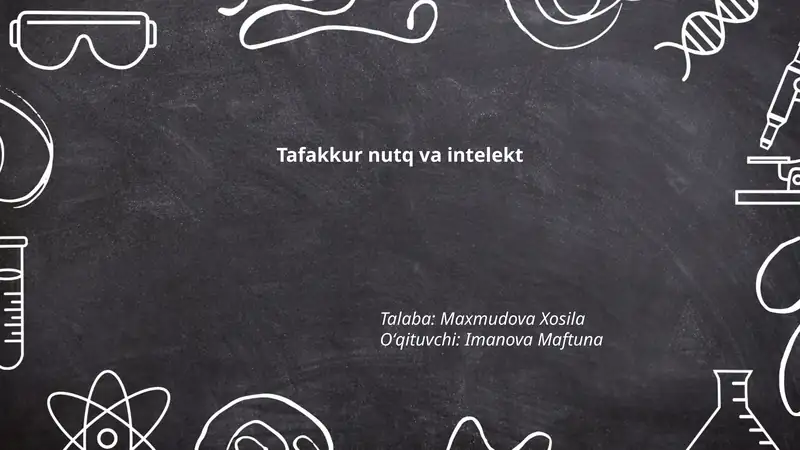 Tafakkur nutq va intelekt