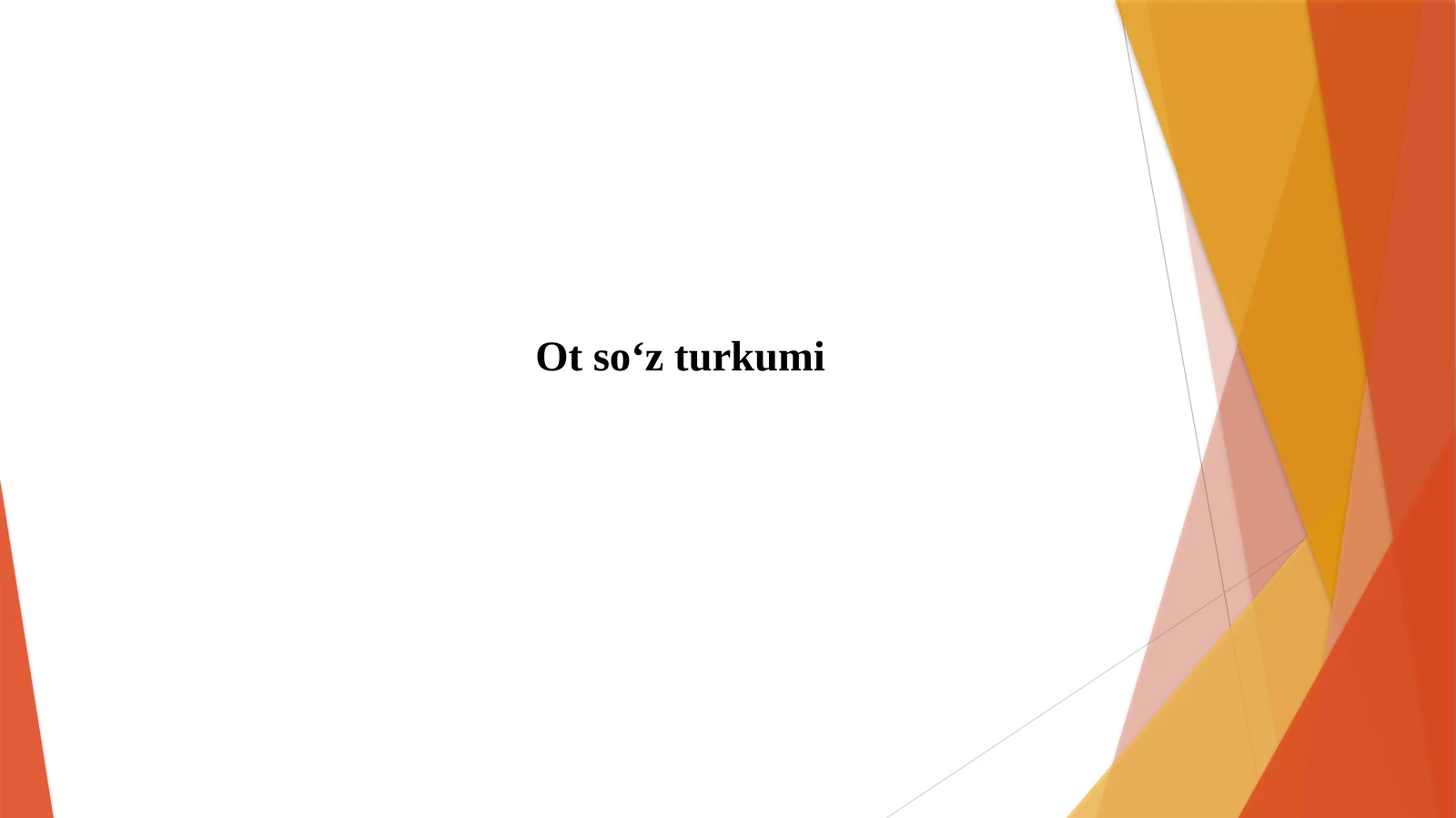 Ot so‘z turkumi