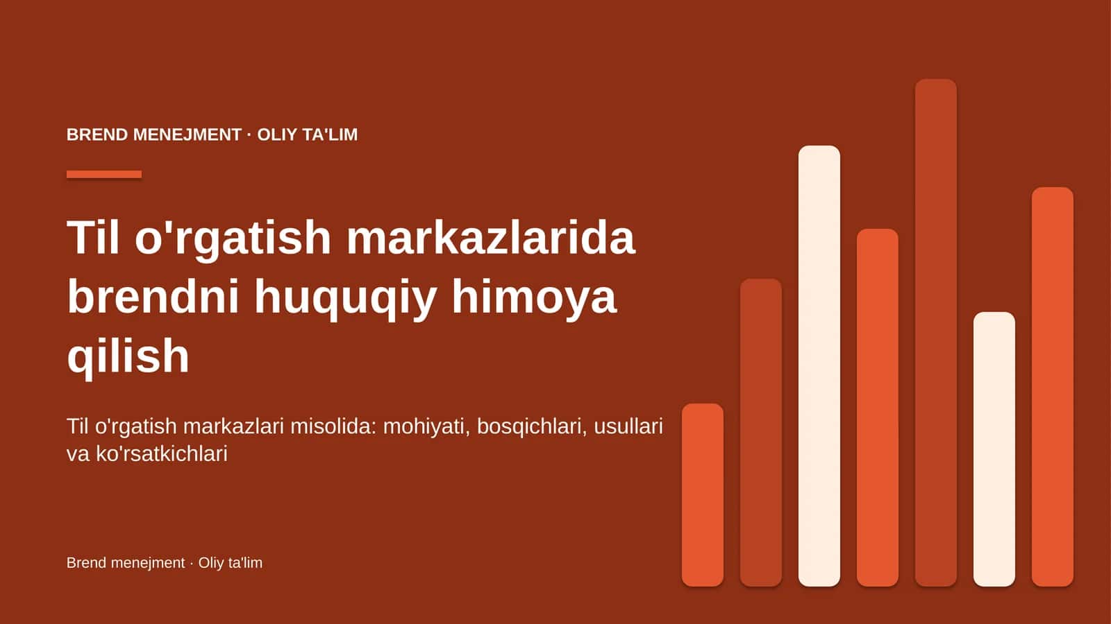 til o'rgatish markazlarida brendni huquqiy himoya qilish 8150