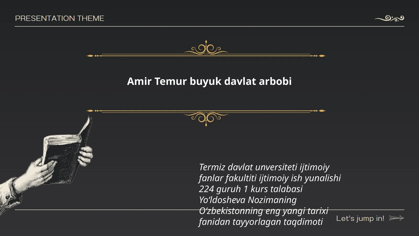 Oʻzbekistonning eng yangi tarixi fanidan tayyorlagan taqdimoti