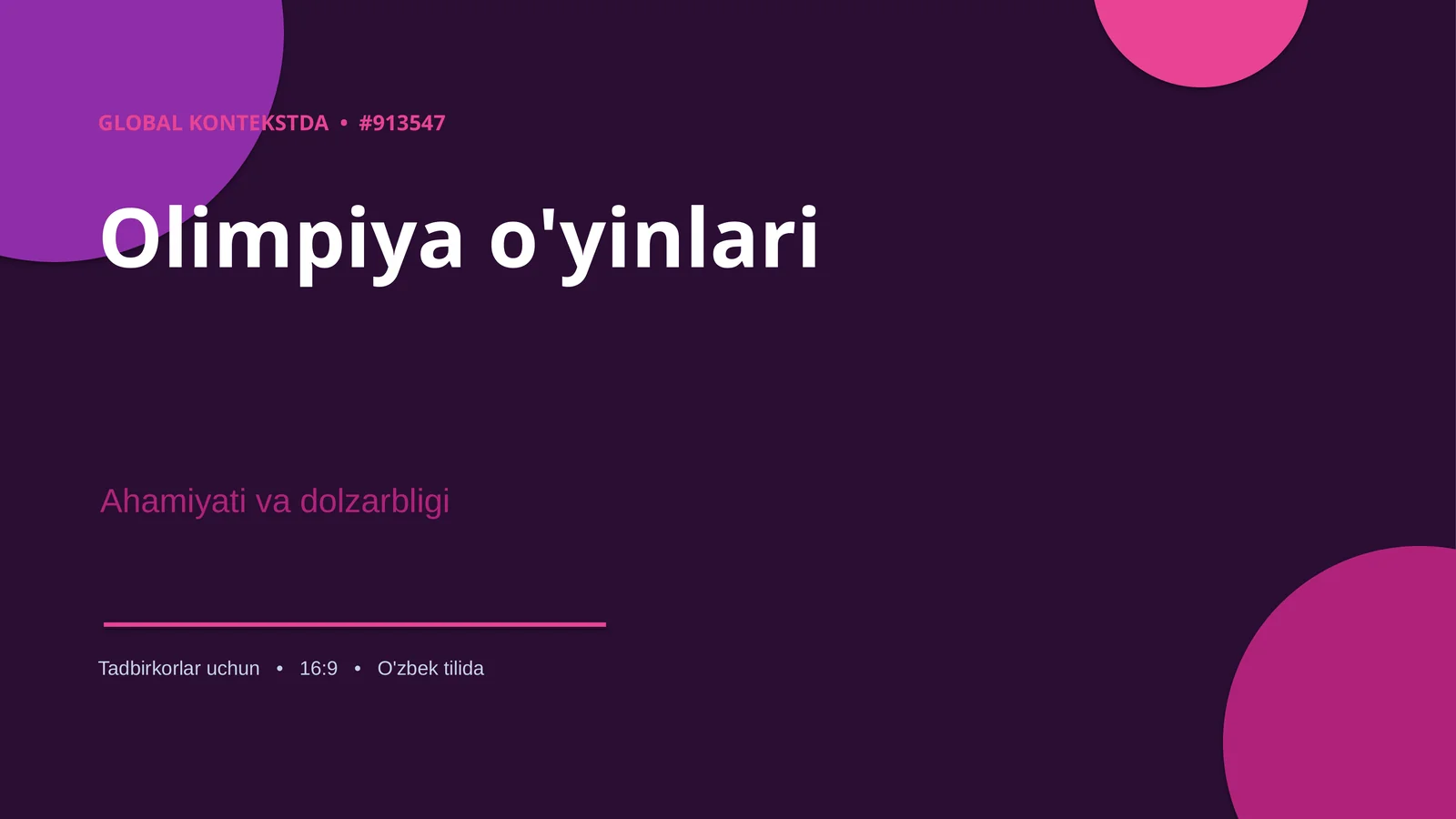 Olimpiya o'yinlari Ahamiyati va dolzarbligi