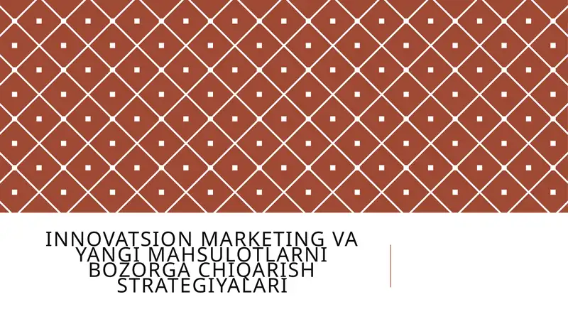 Innovatsion marketing va yangi mahsulotlarni bozor qachon chiqarish strategiyalari