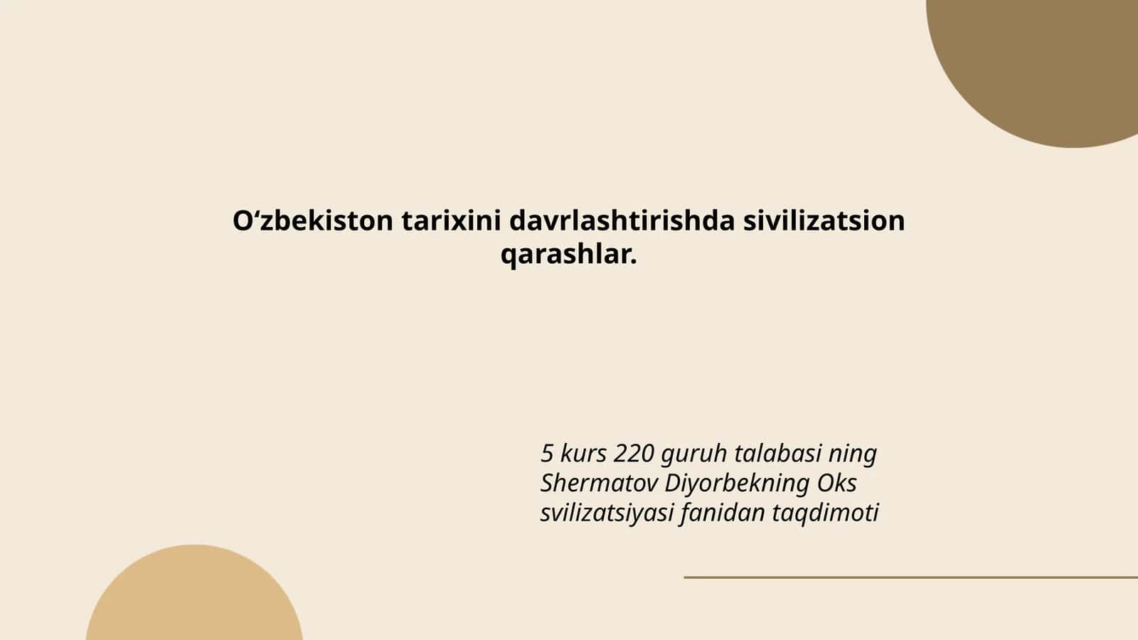 Sivilizatsion nazariyalar va O‘zbekiston tarixi