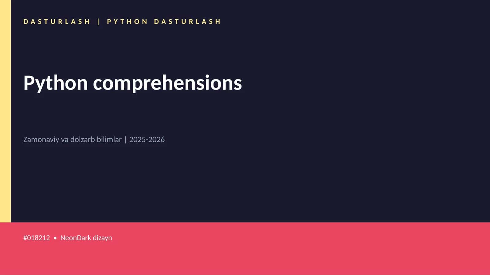 DASTURLASH | PYTHON DASTURLASH