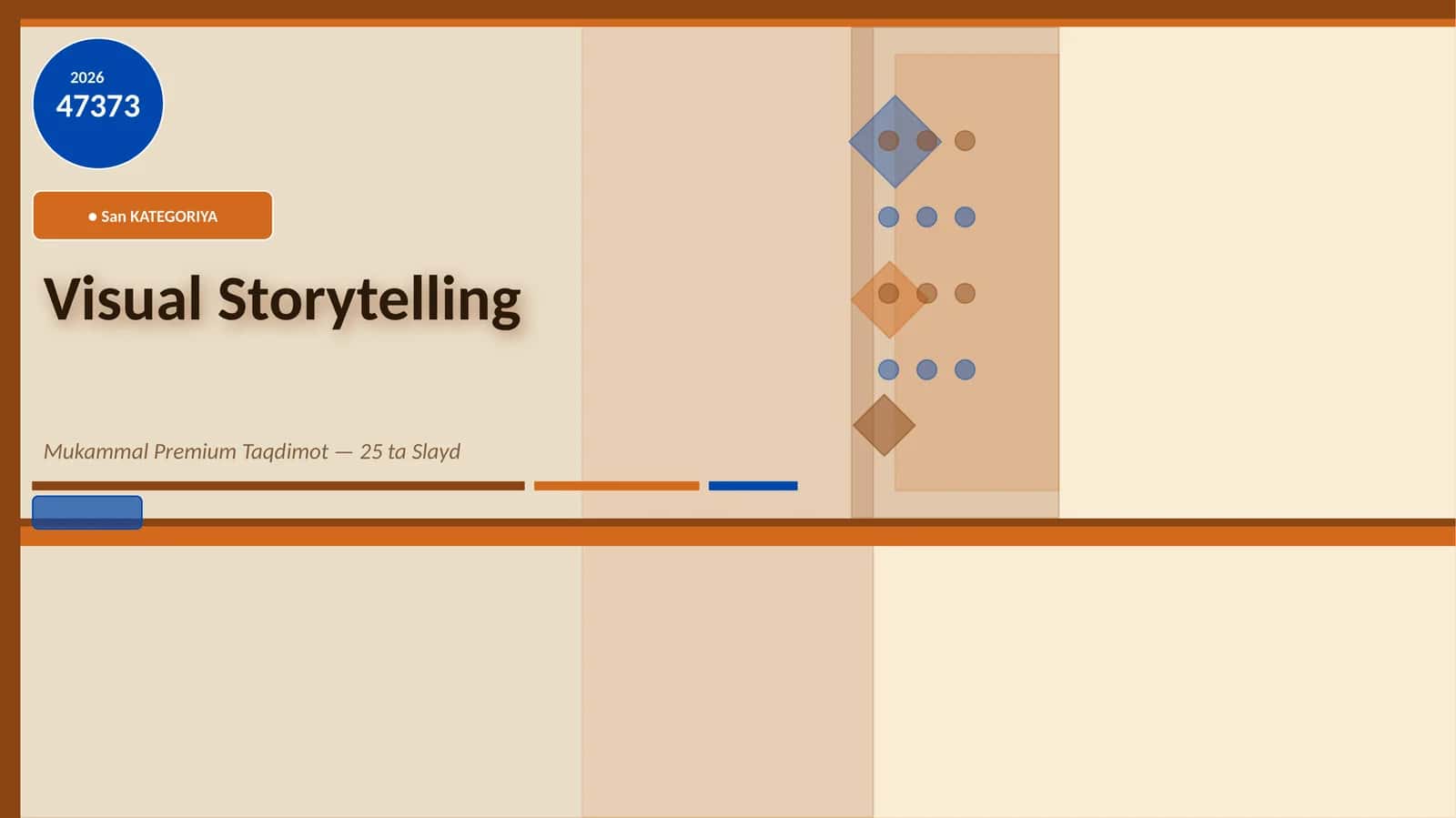 Visual Storytelling Mukammal Premium Taqdimot — 25 ta Slayd