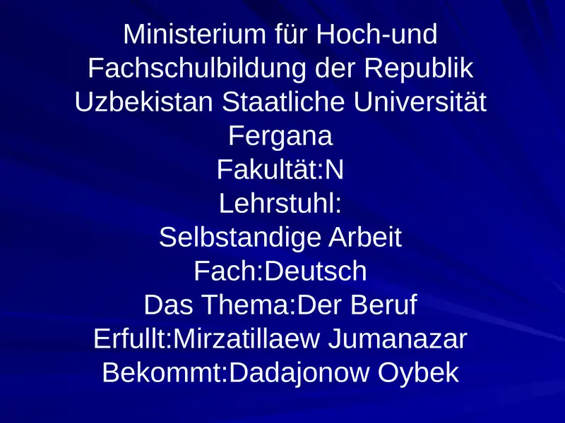 Der Beruf