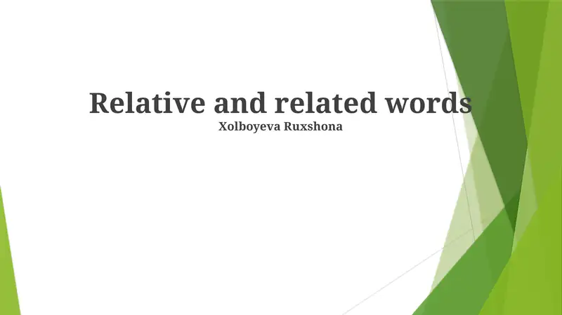 Relative and related words