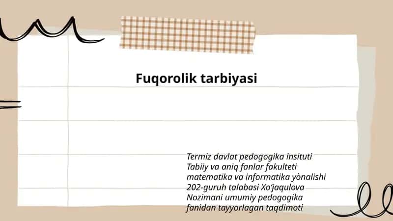 Fuqorolik tarbiyasi