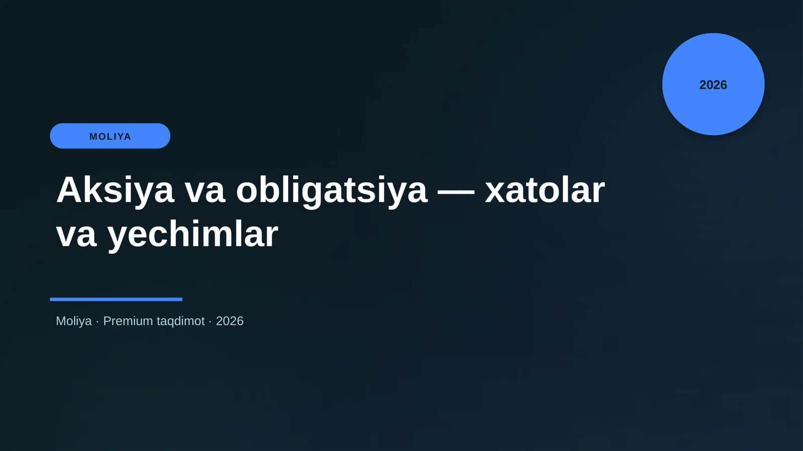 Aksiya va obligatsiya — xatolar va yechimlar