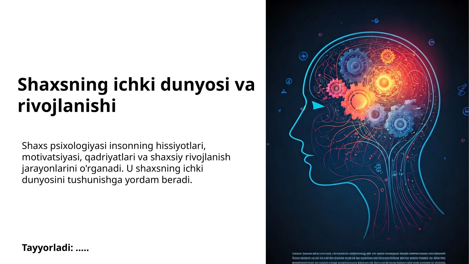 Shaxsning ichki dunyosi va rivojlanishi