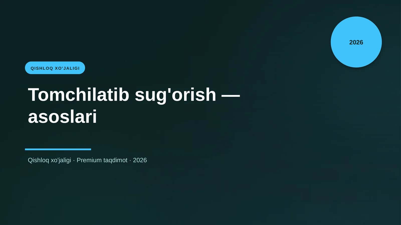 Tomchilatib sug'orish — asoslari