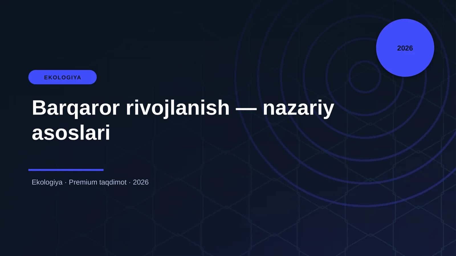 Barqaror rivojlanish — nazariy asoslari