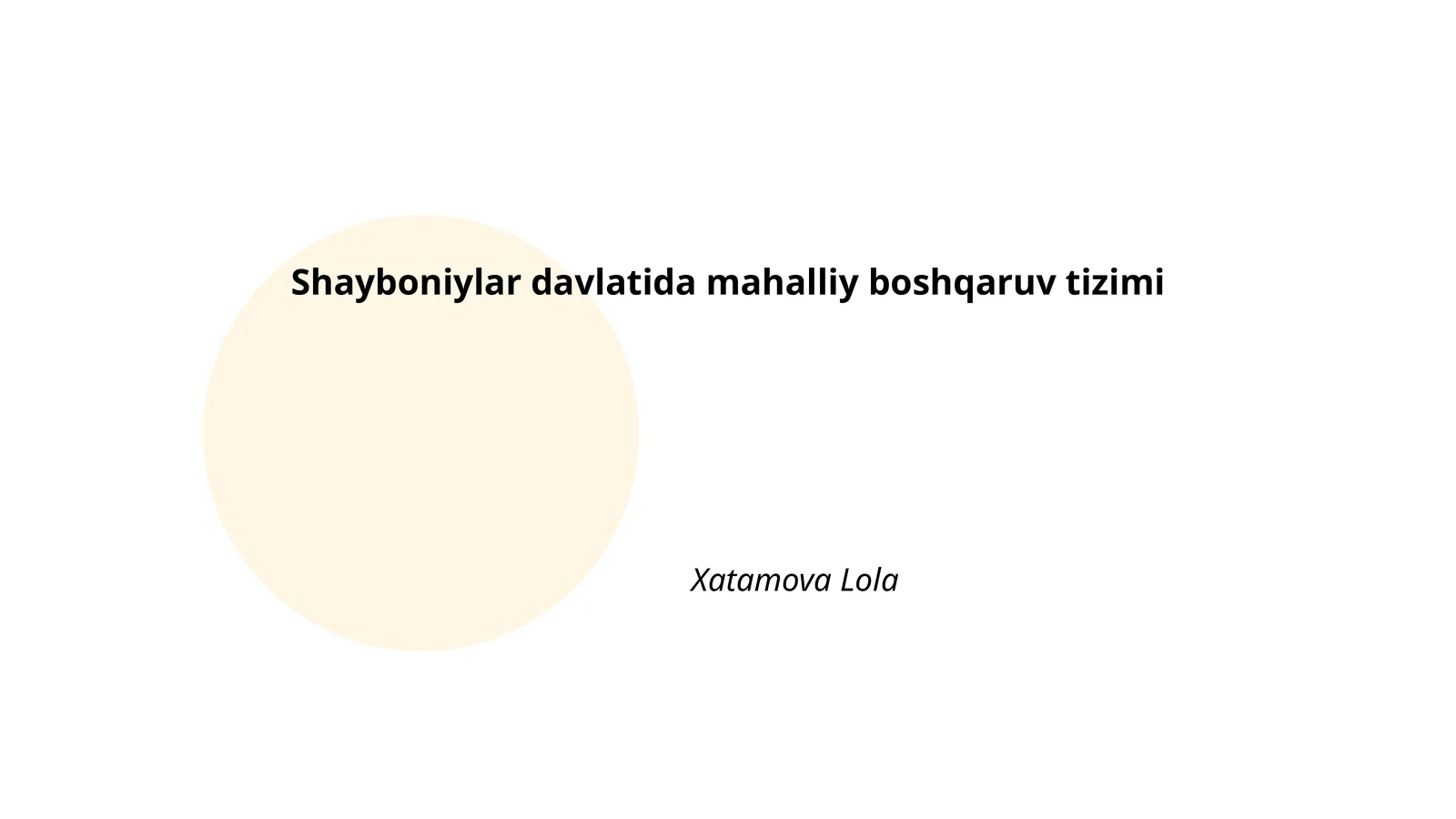Shayboniylar davlatida mahalliy boshqaruv tizimi