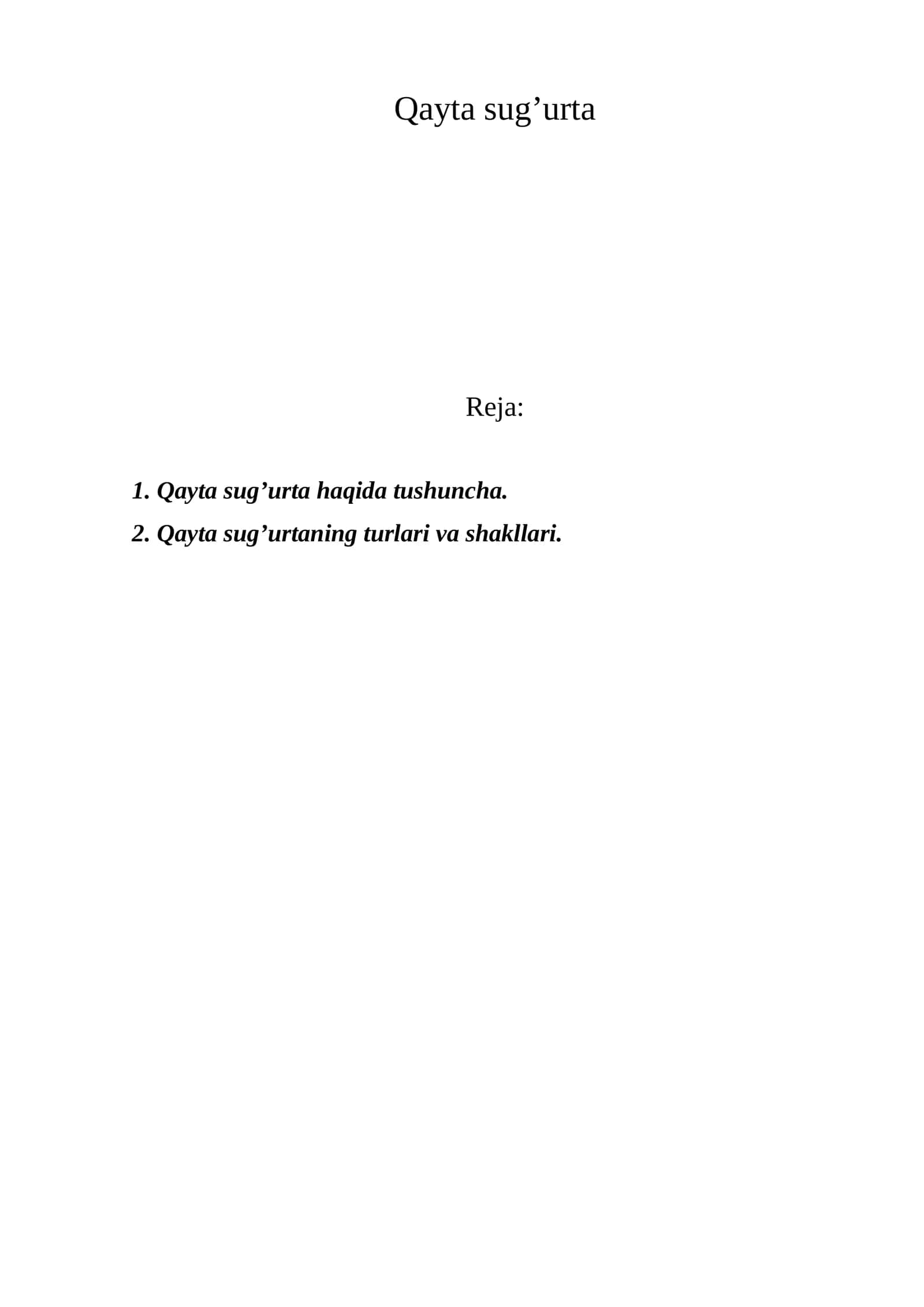 Qayta sug’urta