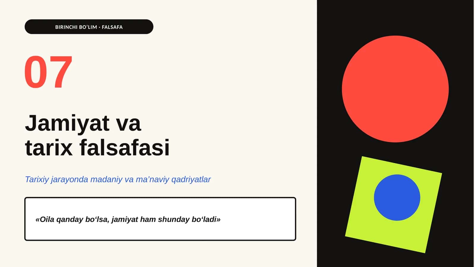 Jamiyat va tarix falsafasi