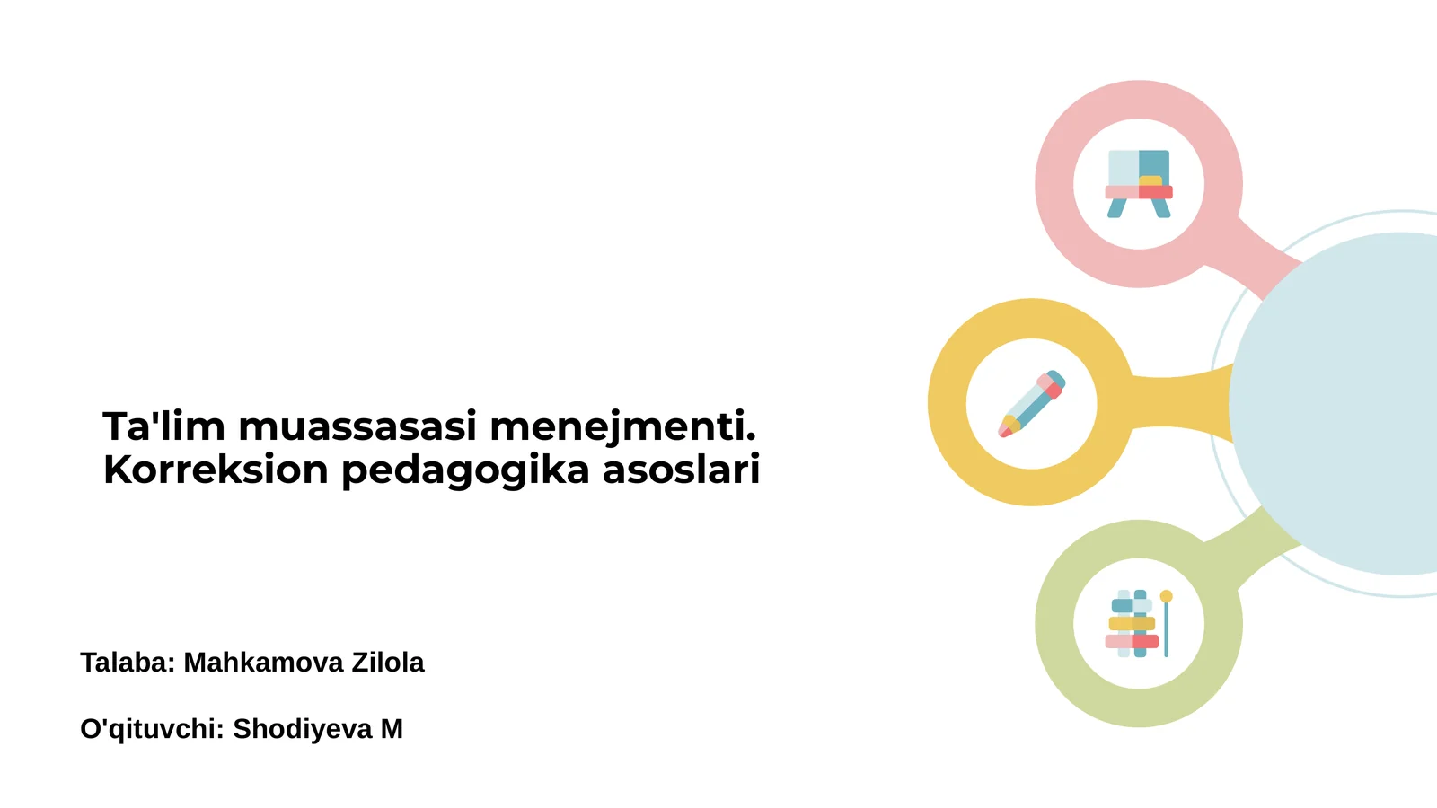 Ta'lim muassasasi menejmenti. Korreksion pedagogika asoslari