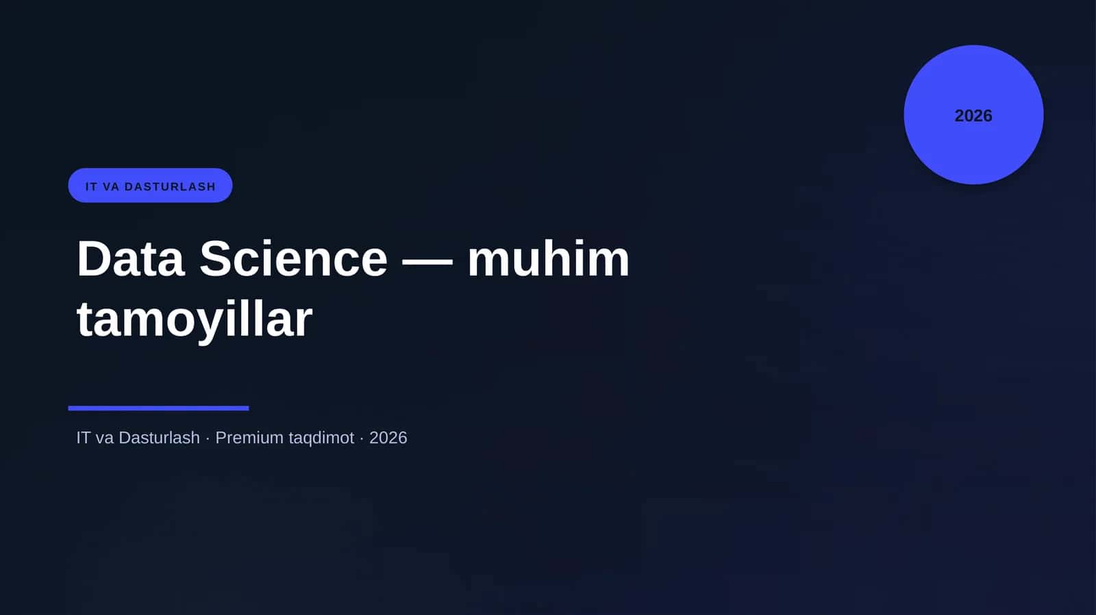 Data Science — muhim tamoyillar