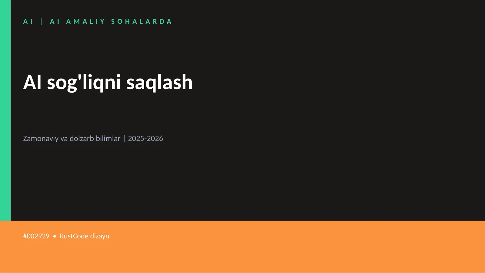 AI sog'liqni saqlash