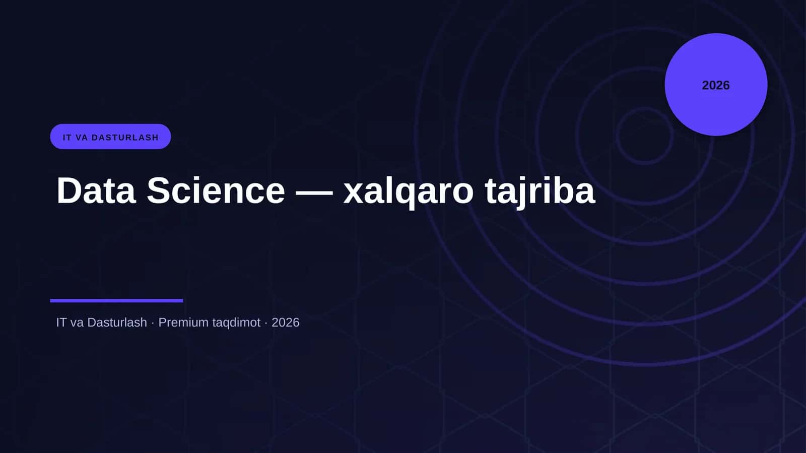 Data Science — xalqaro tajriba