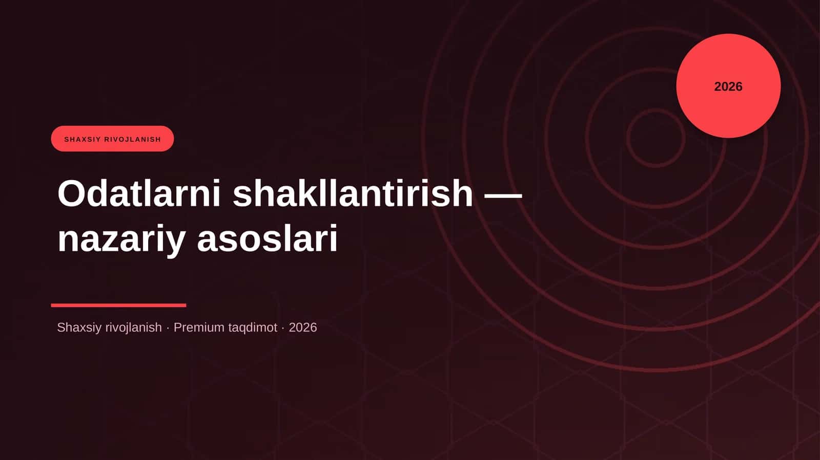 Odatlarni shakllantirish — nazariy asoslari