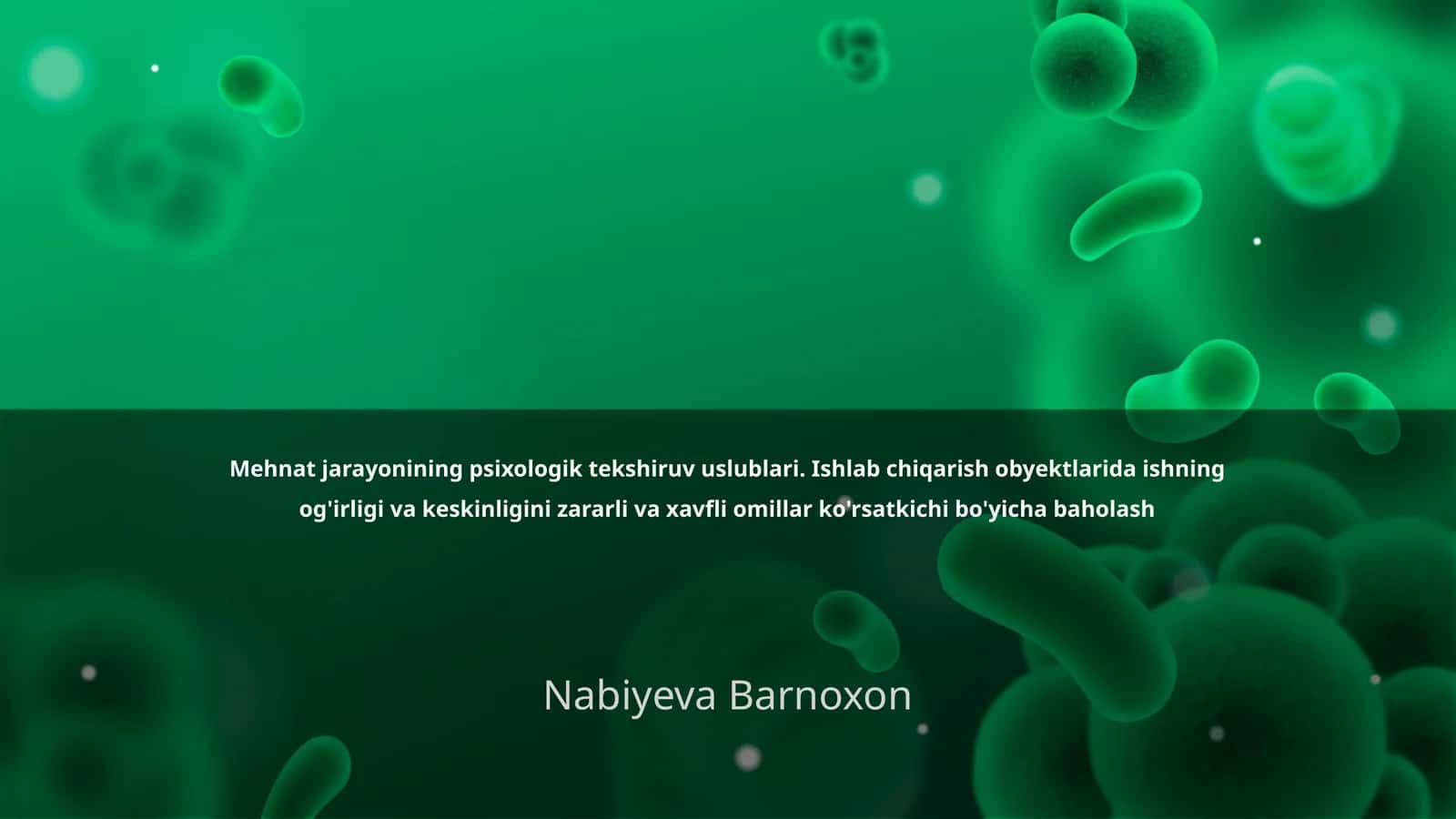 Mehnat jarayonining psixologik tekshiruv uslublari