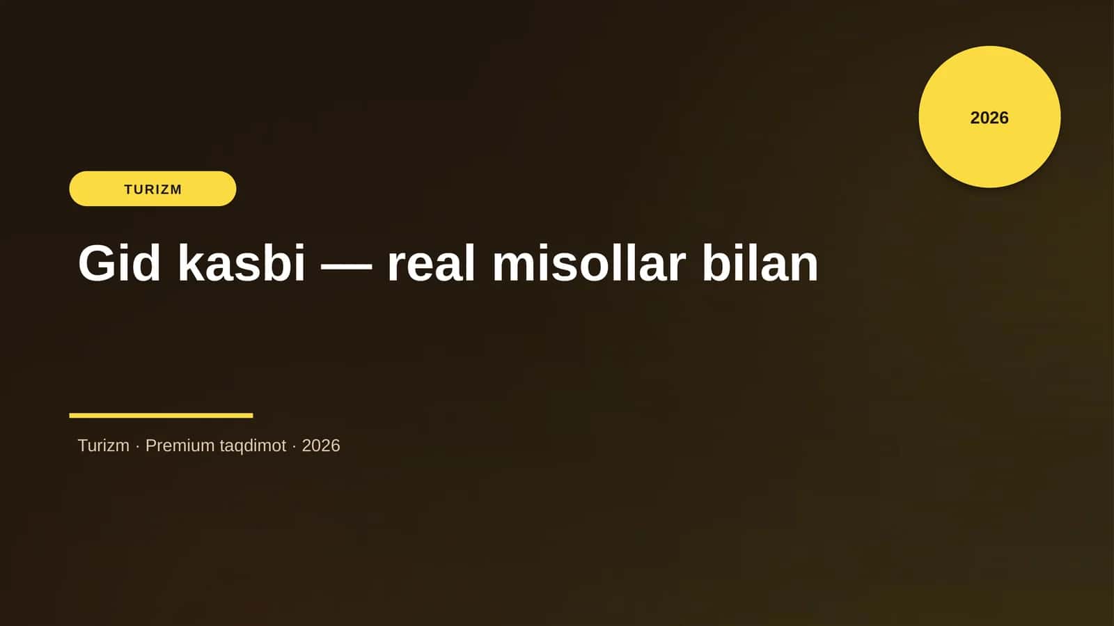 Gid kasbi — real misollar bilan