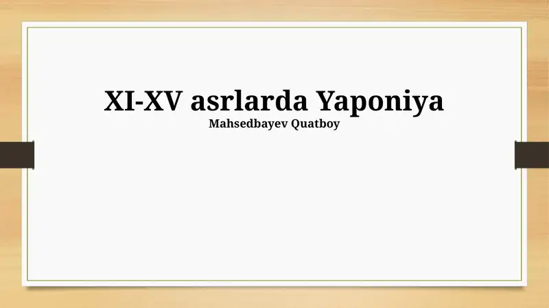 XI-XV asrlarda Yaponiya