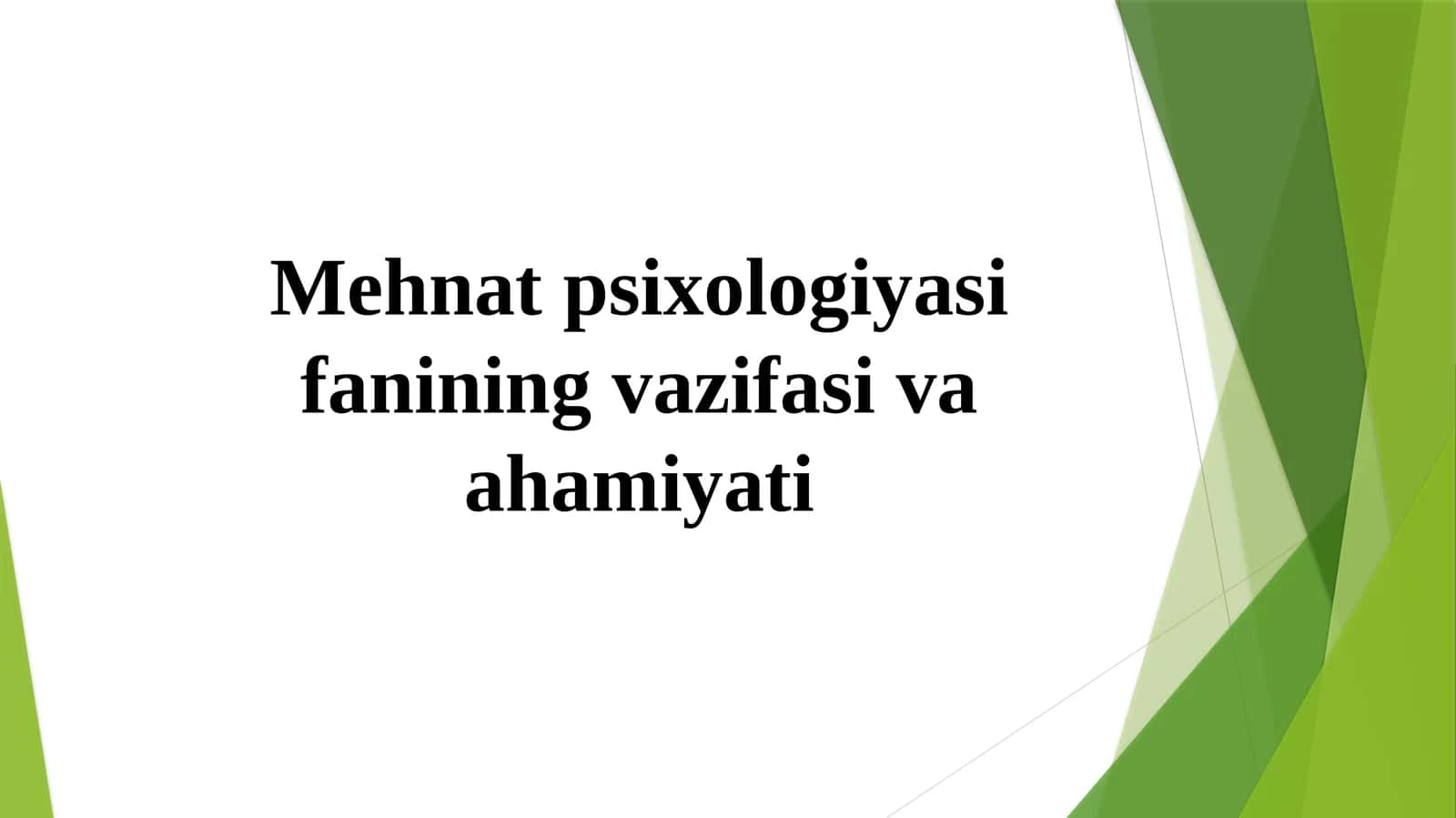 Mehnat psixologiyasi fani
