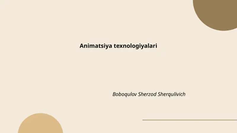 Animatsiya texnologiyalari