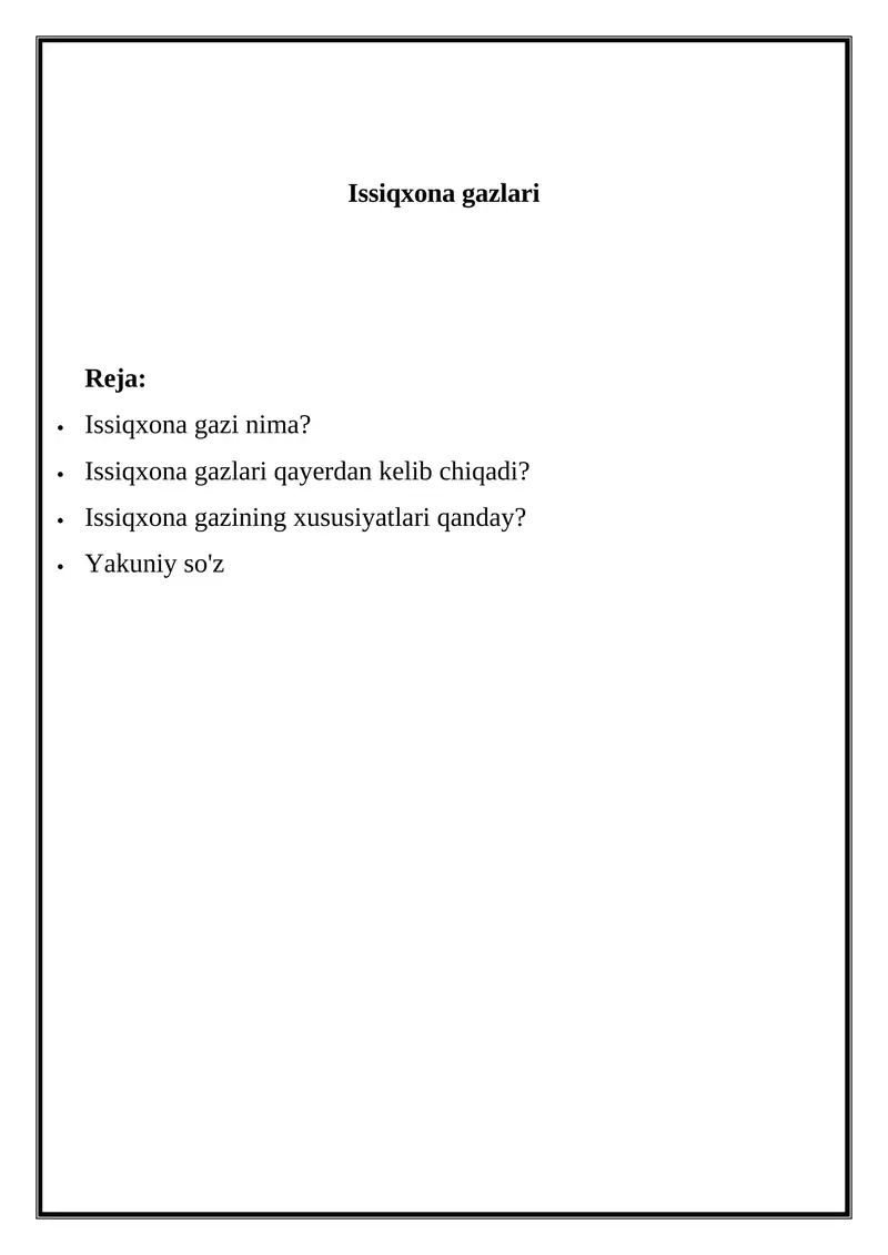 Issiqxona gazlari