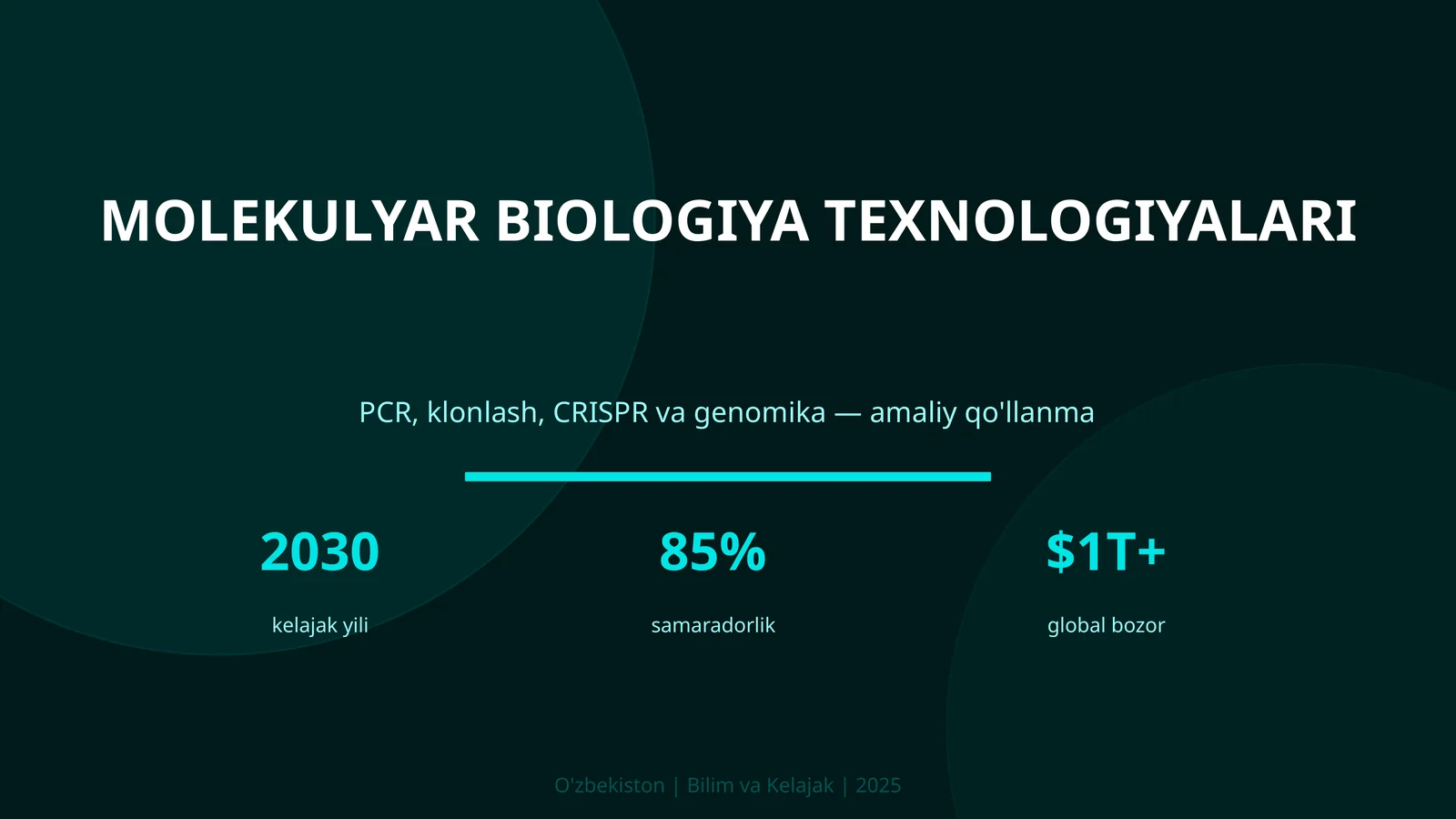MOLEKULYAR BIOLOGIYA TEXNOLOGIYALARI