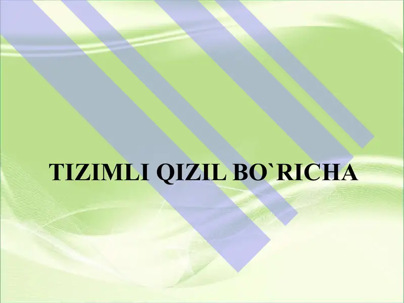 Tizimli qizil bo`richa