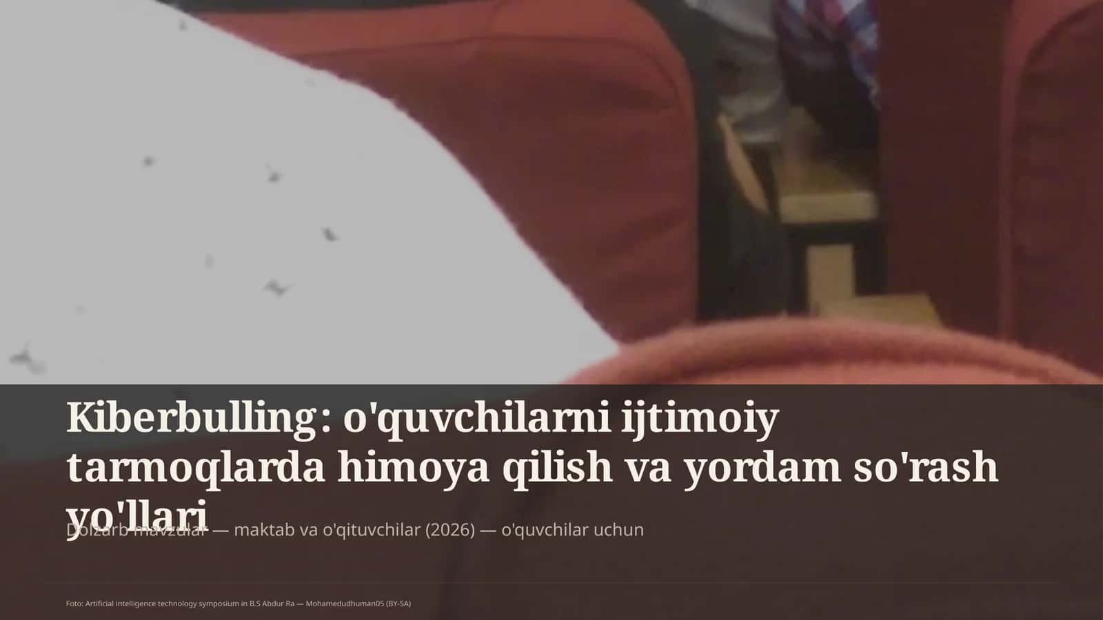 Dolzarb mavzular - maktab va o'qituvchilar (2026) - o'quvchilar uchun